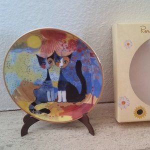 Rosina Wachtmeister Miniature Cat Plate  -4"- Goebel -- NEW IN BOX with stand